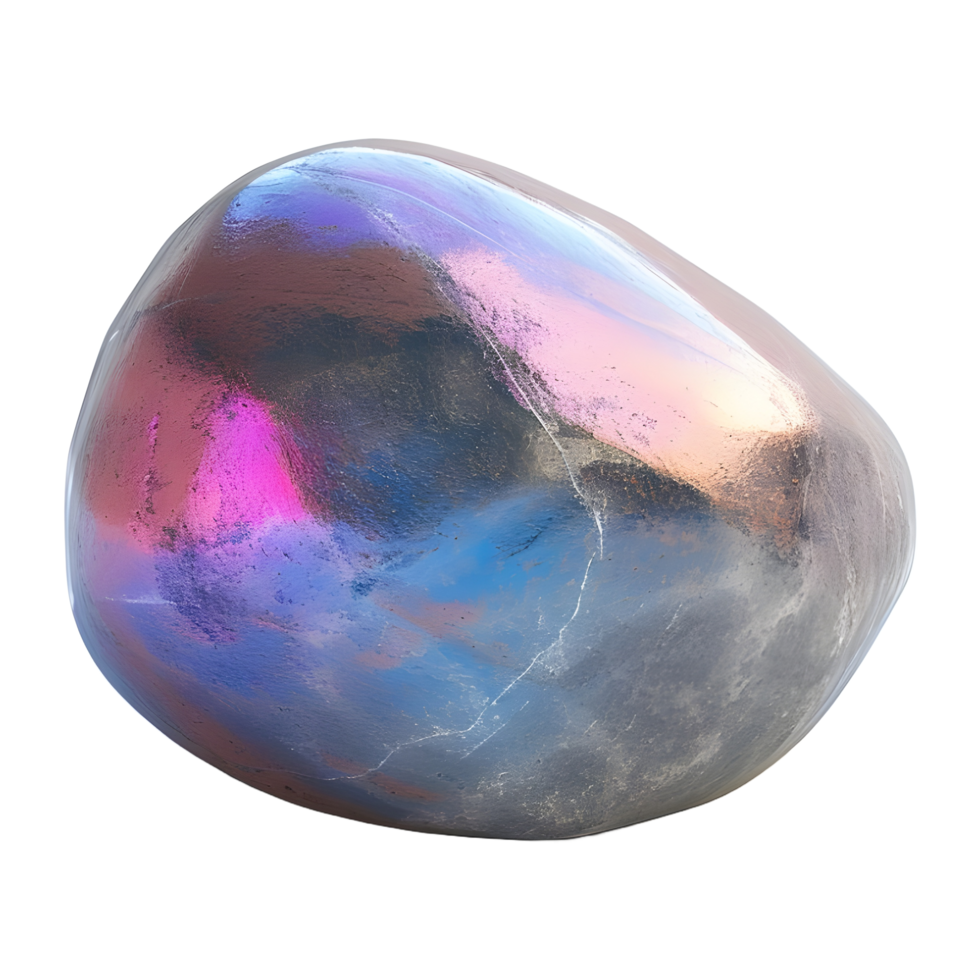 AI generated 3D Rendering of a Colorful Stone on Transparent Background - Ai Generated png
