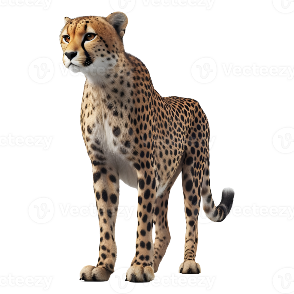 AI generated 3D Rendering of a Wild Leopard on Transparent Background - Ai Generated png