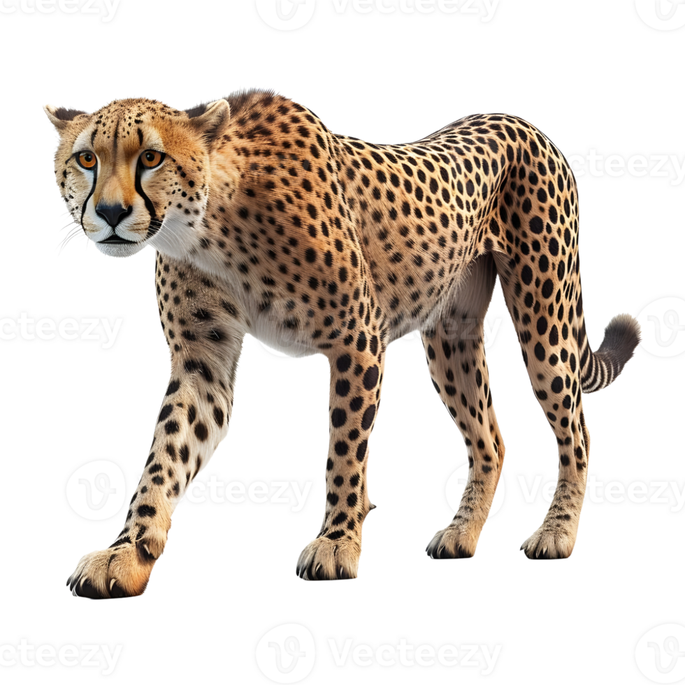 AI generated 3D Rendering of a Wild Leopard on Transparent Background - Ai Generated png