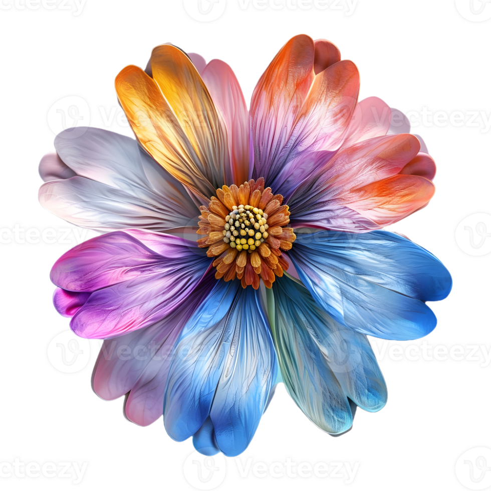 AI generated 3D Rendering of a Colorful Flower on Transparent Background - Ai Generated png
