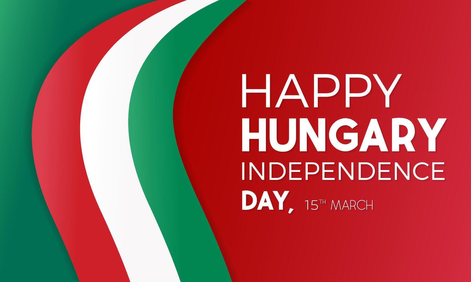 contento Hungría independencia día celebracion en 15 marzo. nacional fiesta día de Hungría ondulación banderas vector modelo para bandera, saludo tarjeta, póster con antecedentes. vector ilustración.