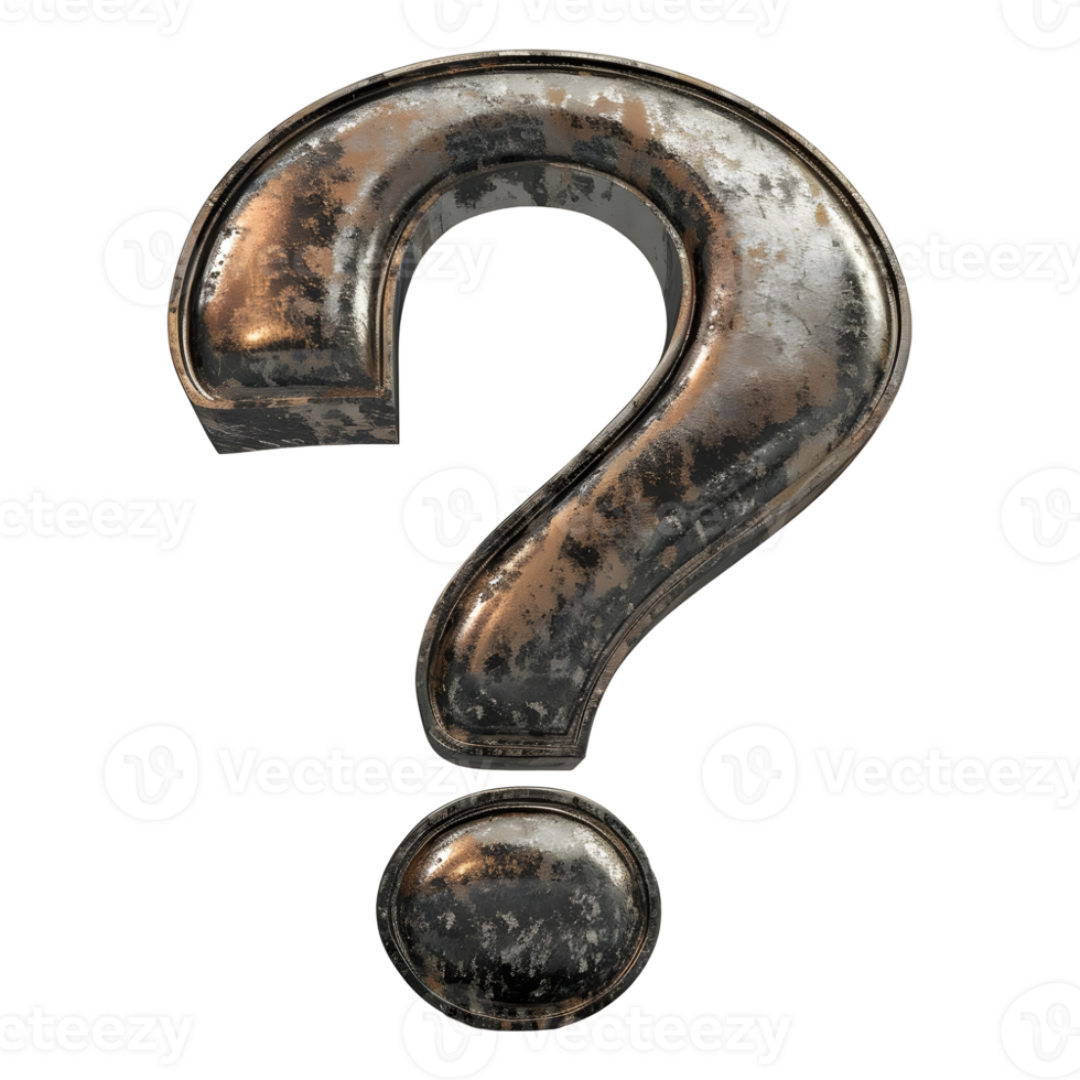 AI generated 3D Rendering of a Question Mark Sign on Transparent Background - Ai Generated png