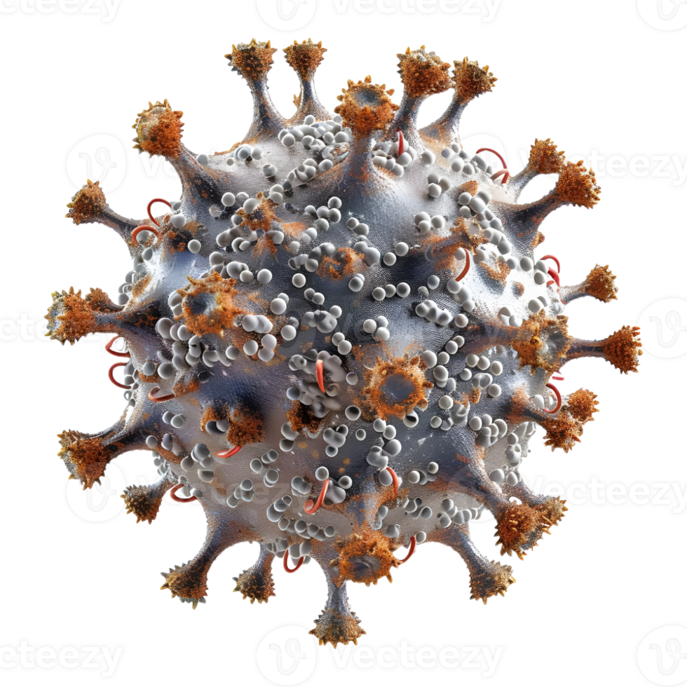 AI generated 3D Rendering of a Virus on Transparent Background - Ai Generated png
