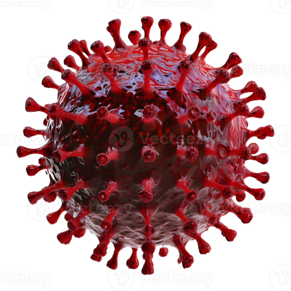 ai generado 3d representación de un virus en transparente antecedentes - ai generado png