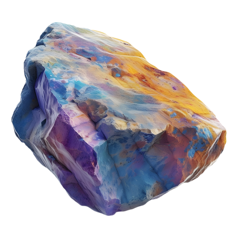 AI generated 3D Rendering of a Colorful Stone on Transparent Background - Ai Generated png