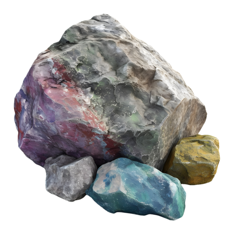 AI generated 3D Rendering of a Colorful Stone on Transparent Background - Ai Generated png
