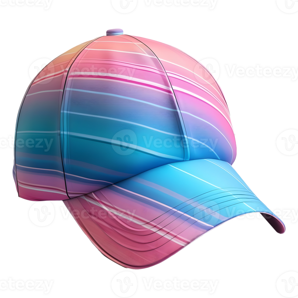 AI generated 3D Rendering of a Colorful Baseball Cap on Transparent Background - Ai Generated png