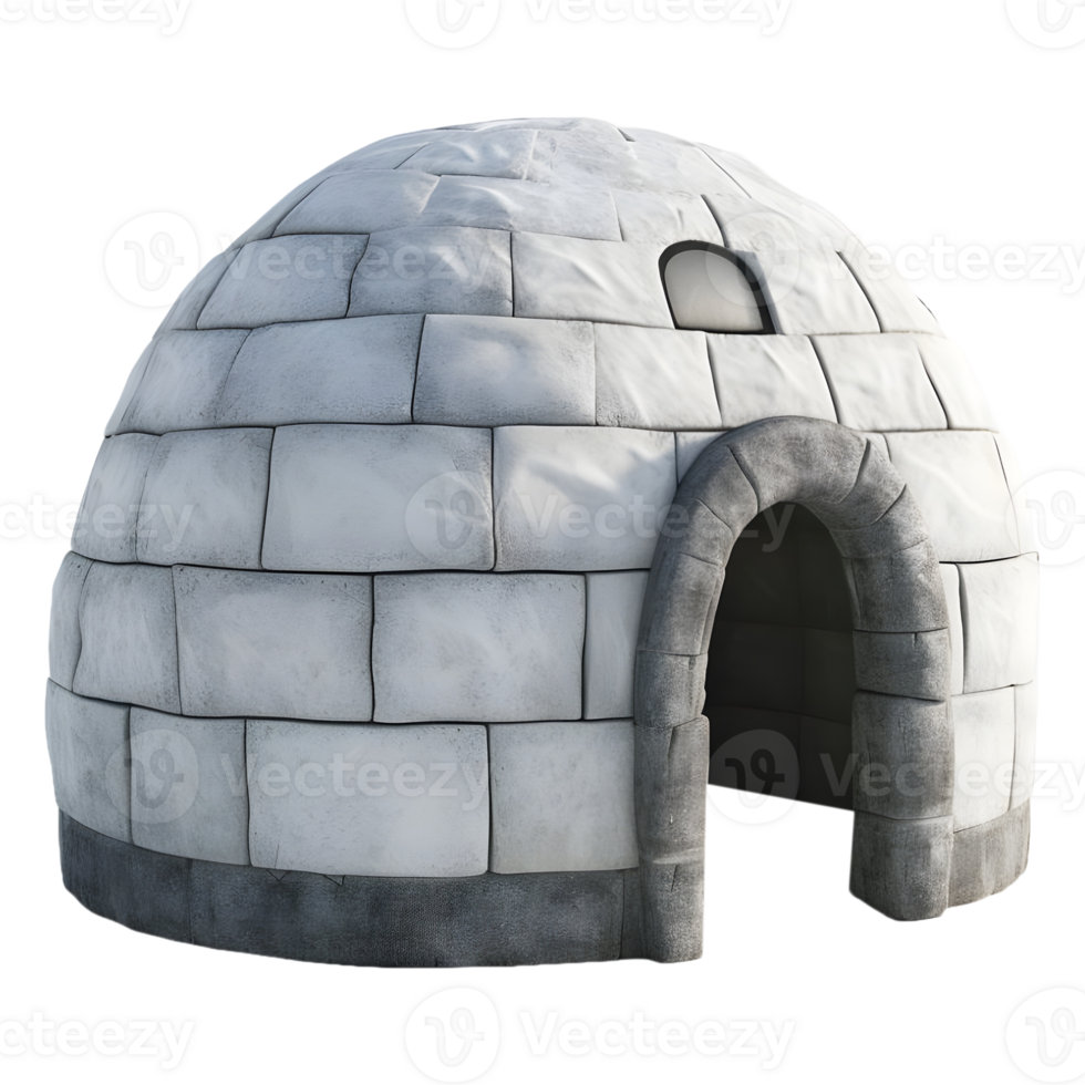 AI generated 3D Rendering of a Igloo Ice House on Transparent Background - Ai Generated png