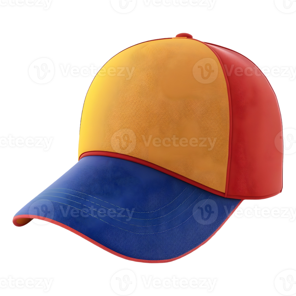AI generated 3D Rendering of a Colorful Baseball Cap on Transparent Background - Ai Generated png