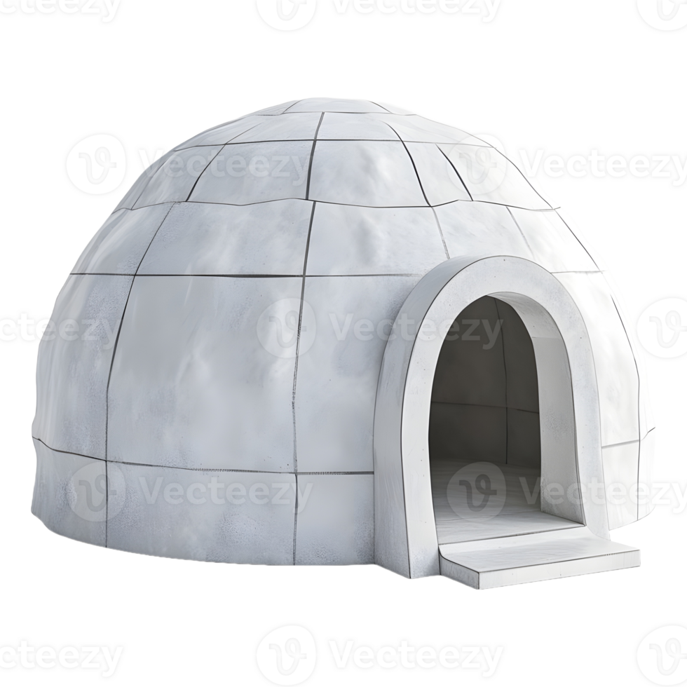 AI generated 3D Rendering of a Igloo Ice House on Transparent Background - Ai Generated png