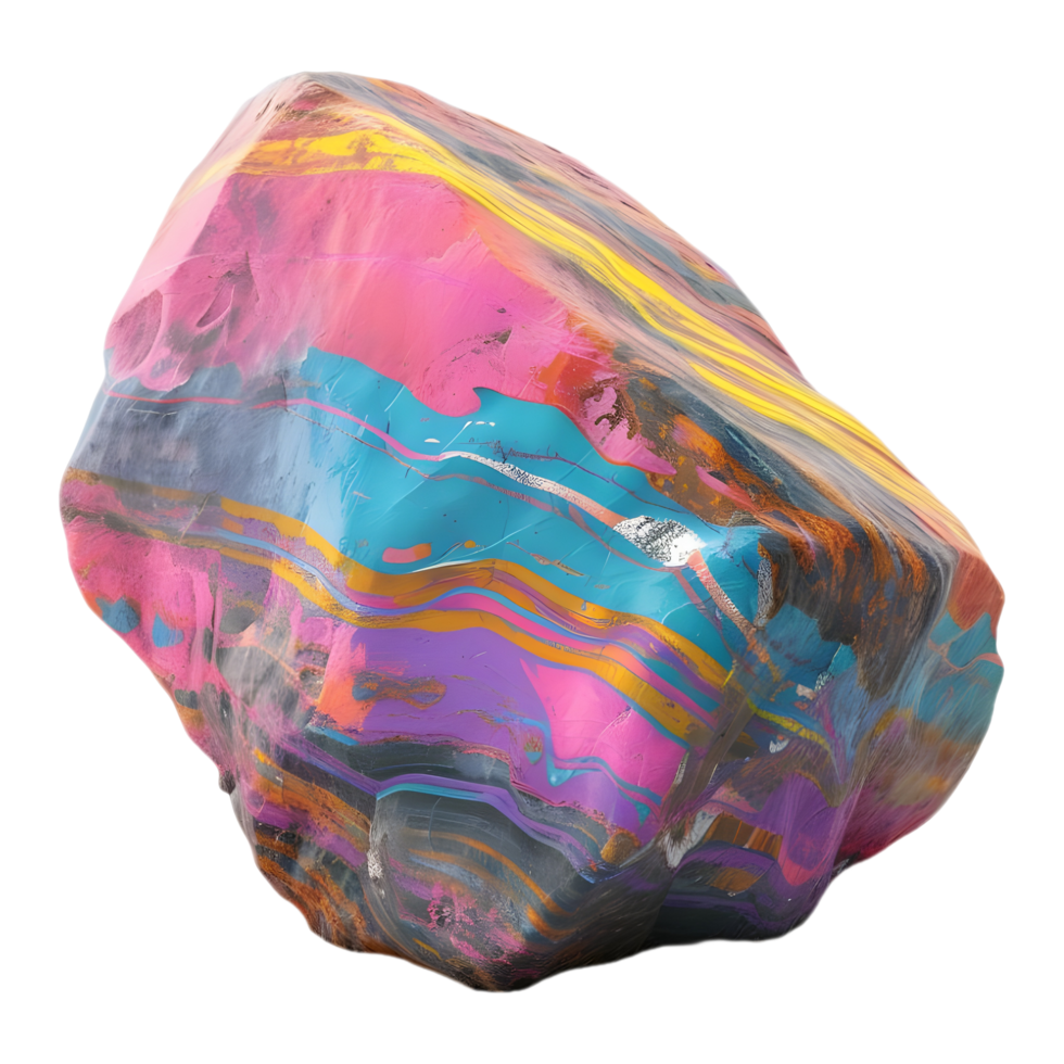 AI generated 3D Rendering of a Colorful Stone on Transparent Background - Ai Generated png