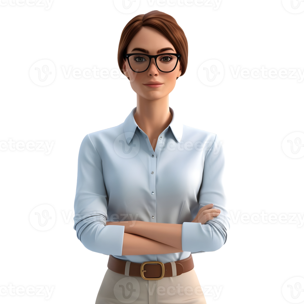 AI generated 3D Rendering of a Female Teacher Standing on Transparent Background - Ai Generated png