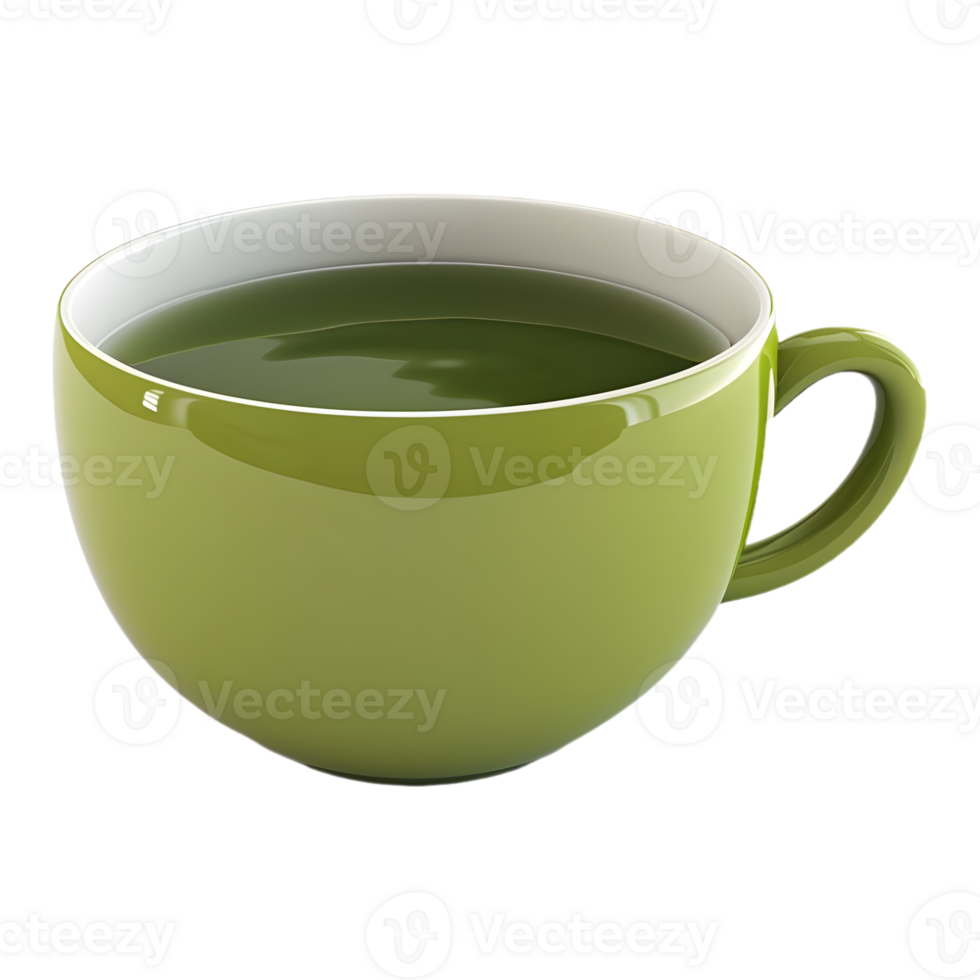 AI generated 3D Rendering of a Green Tea Cup on Transparent Background - Ai Generated png