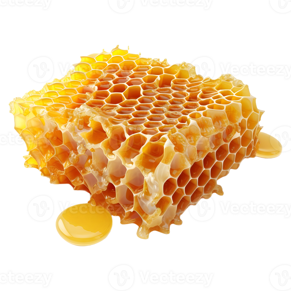 AI generated 3D Rendering of a Honeycomb on Transparent Background - Ai Generated png