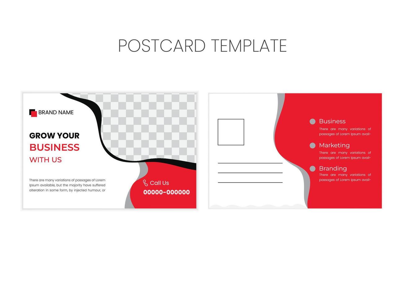 postcard template design vector