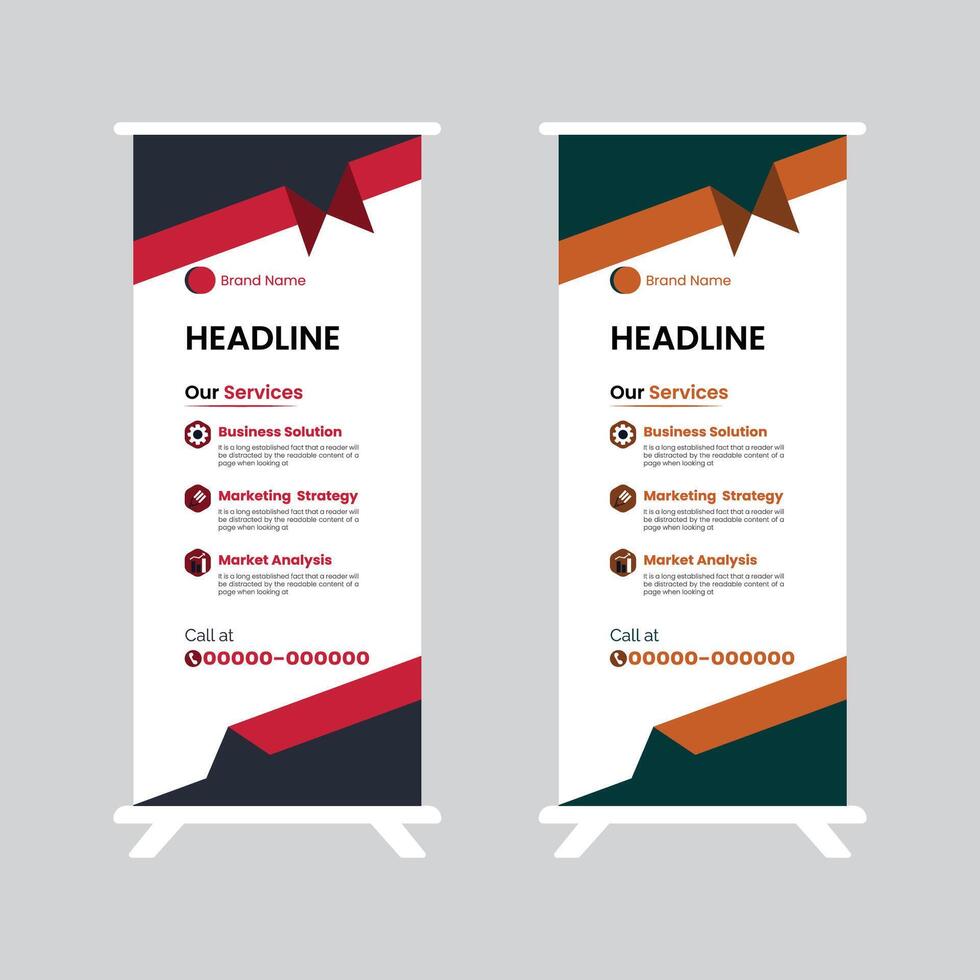 Minimalist roll up banner template vector