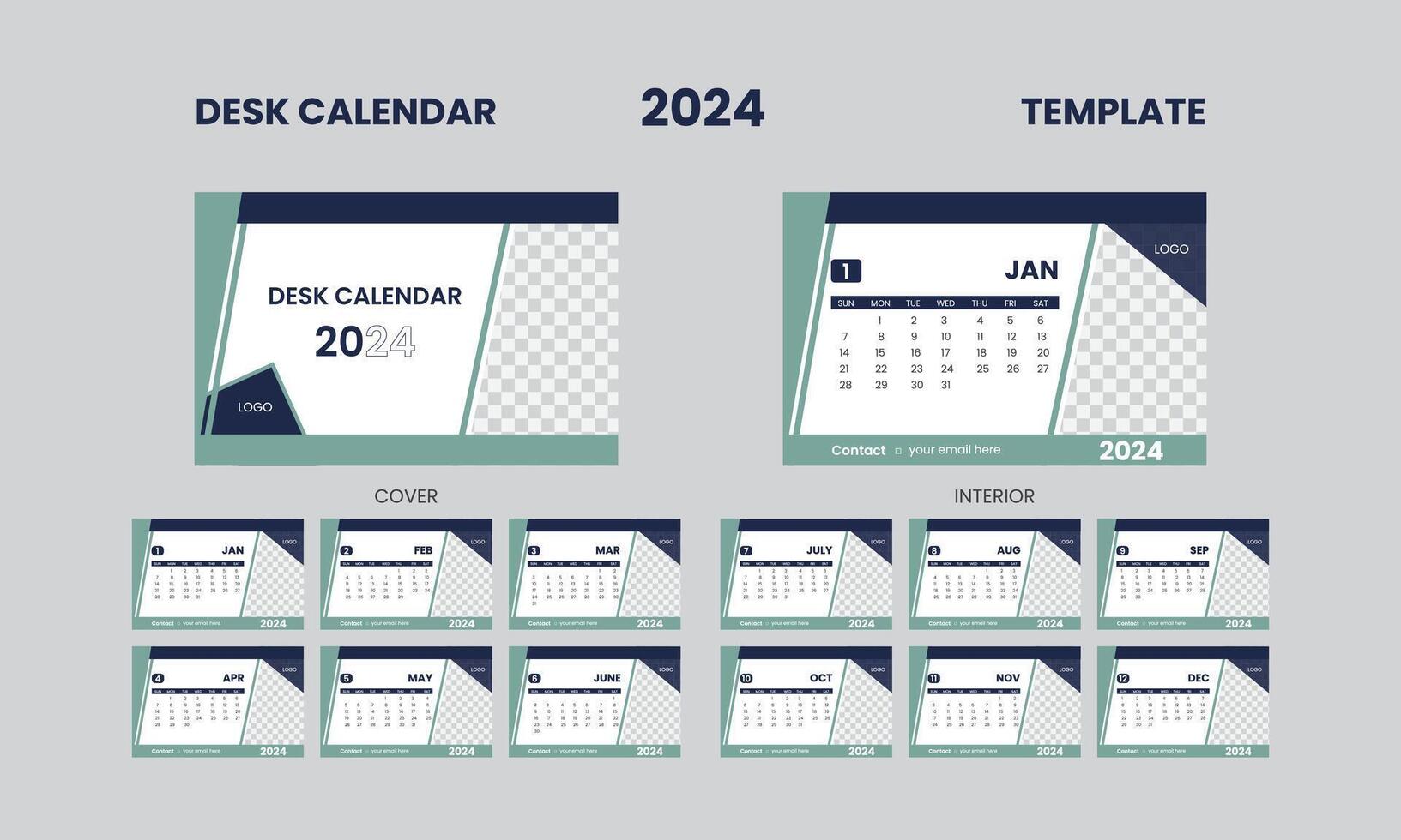 Desk Calendar template design vector