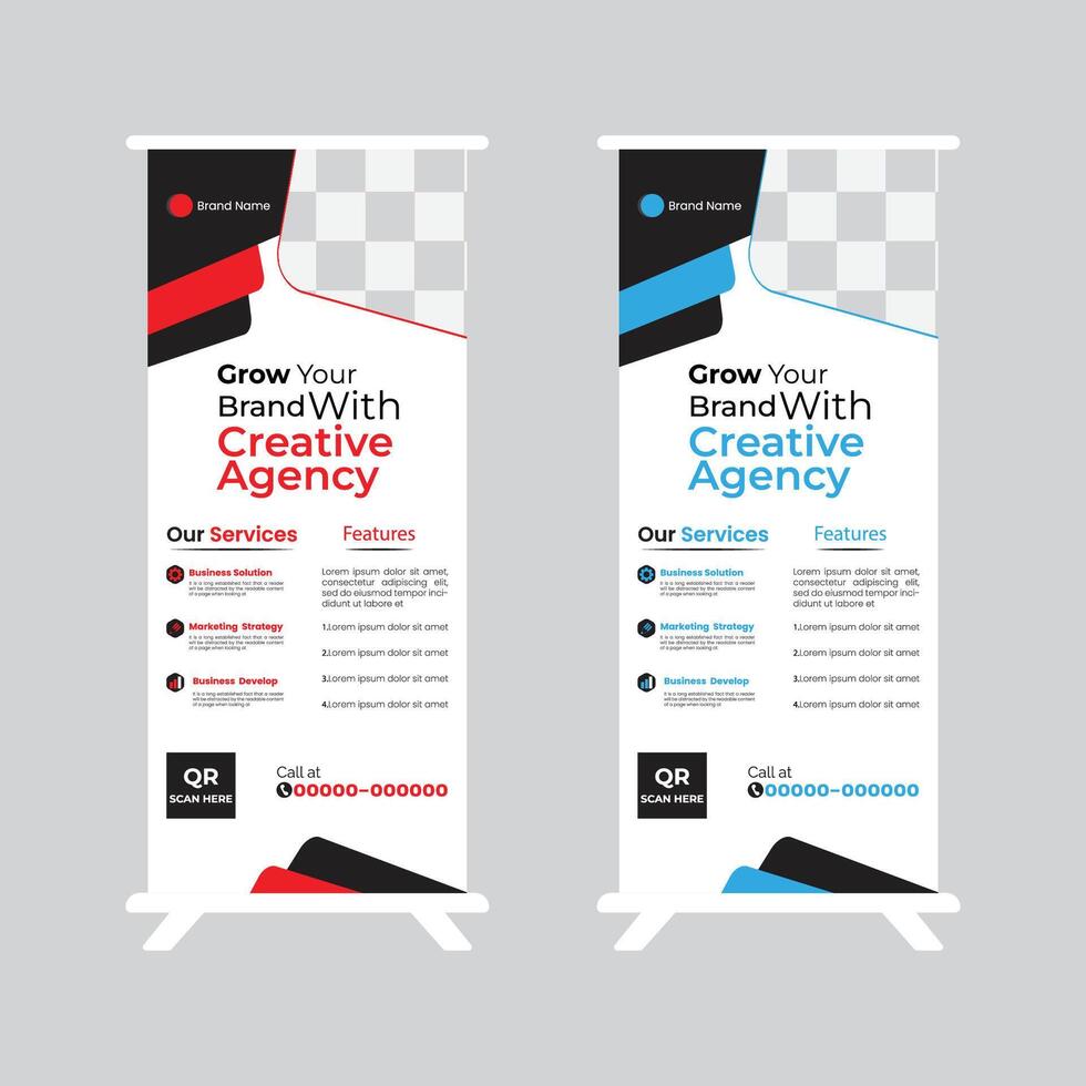 creative roll up banner illustration vector