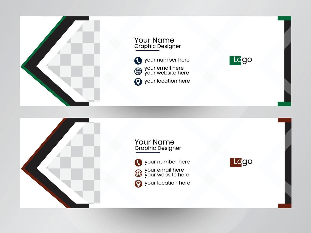 Simple template design for email signature vector