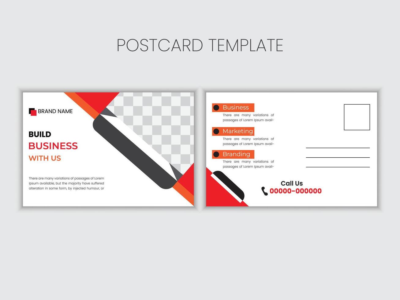 postcard template design for business vector