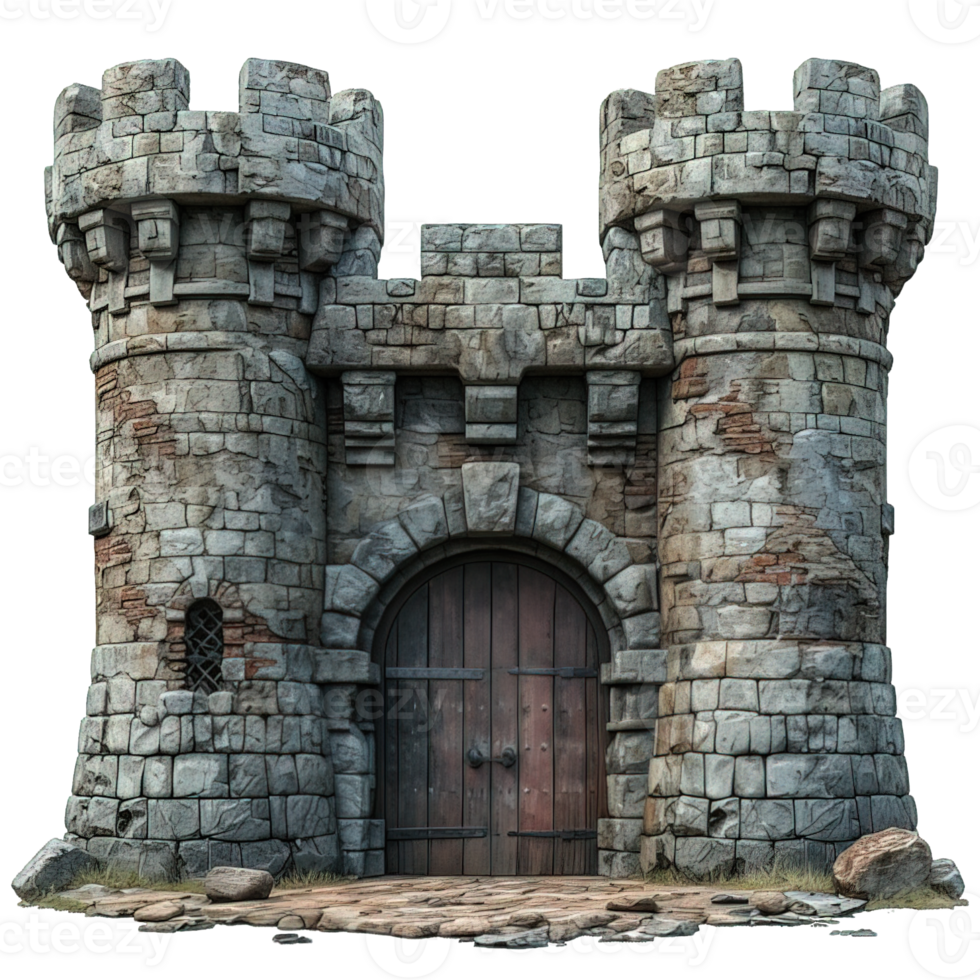 AI generated Castle Tower gate Isolated on Transparent Background ,generative ai png
