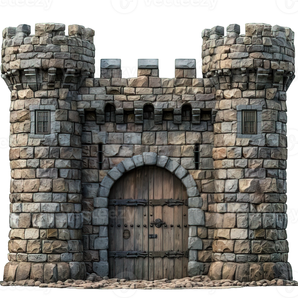 AI generated Castle Tower gate Isolated on Transparent Background ,generative ai png