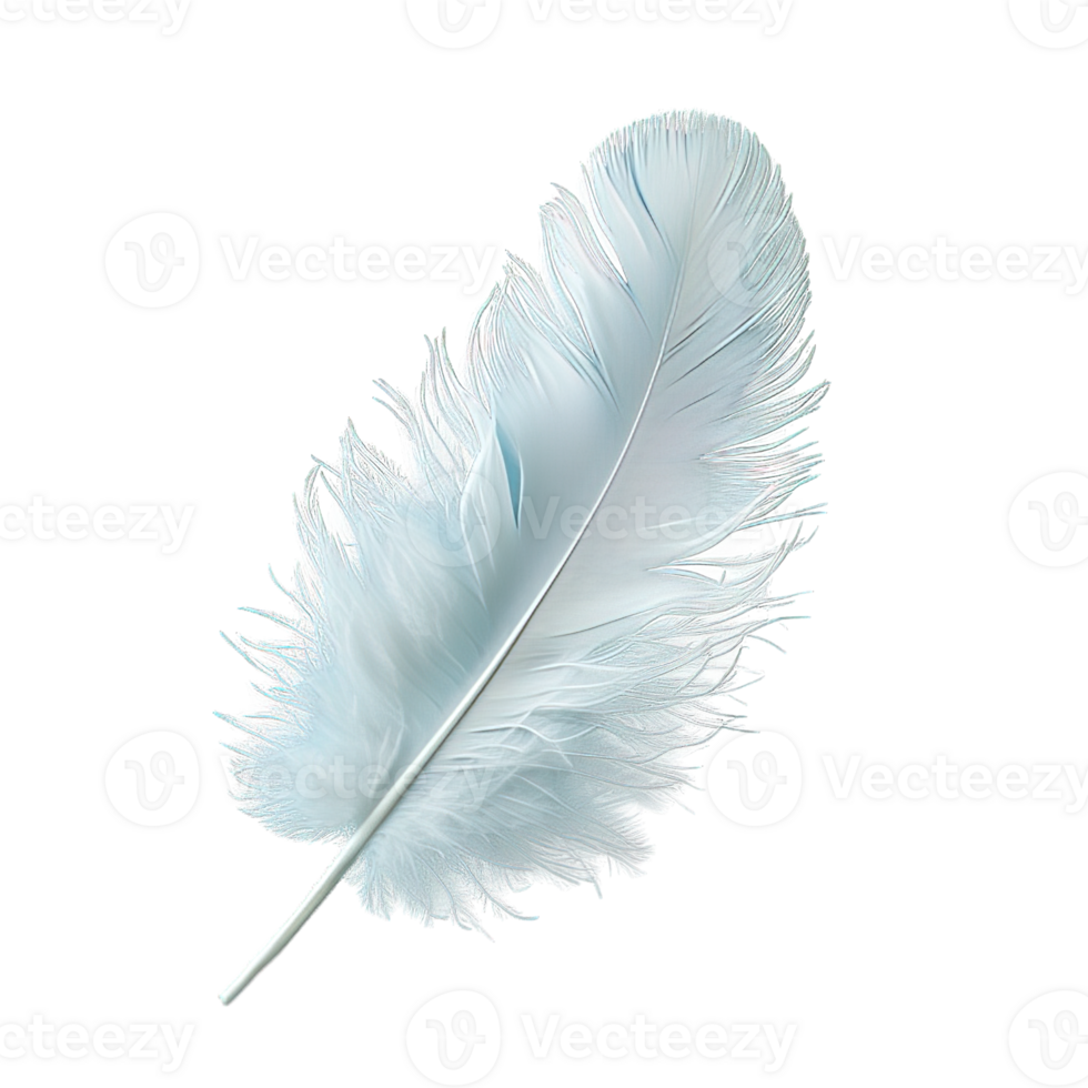 AI generated goose feather isolated on transparent background ,white feather png ,generative ai