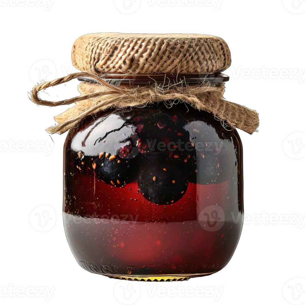 AI generated blueberry jam isolated on transparent background ,generative ai png