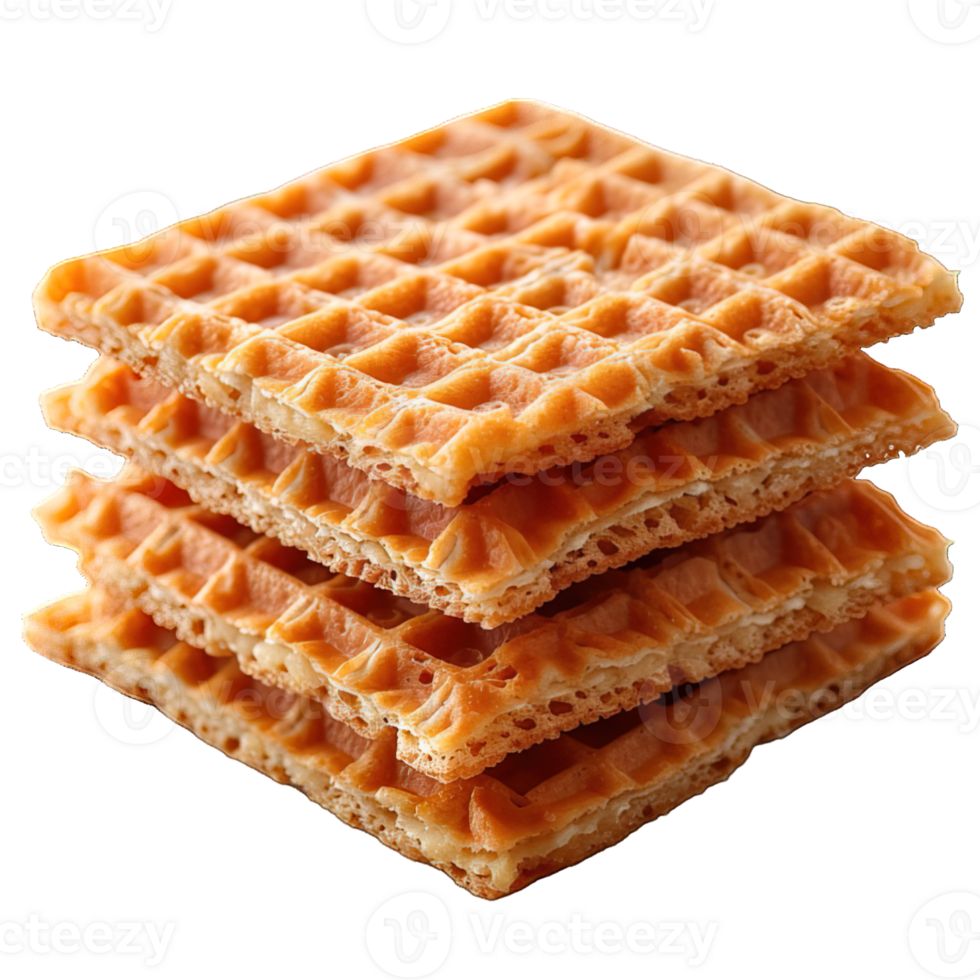 AI generated waffles isolated on transparent background ,generative ai png