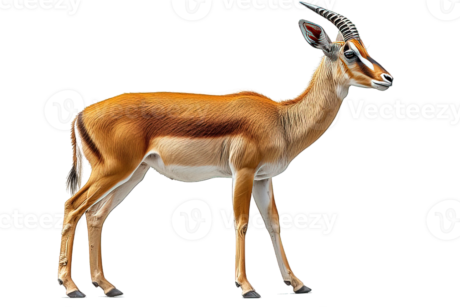AI generated antelope animal isolated on transparent background ,generative ai png