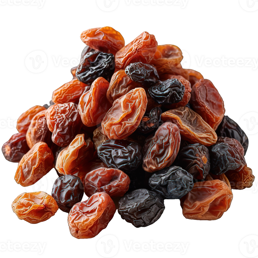 AI generated raisins isolated on transparent background ,generative ai png