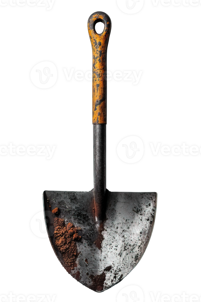 AI generated Rusty shovel isolated on transparent background ,generative ai png