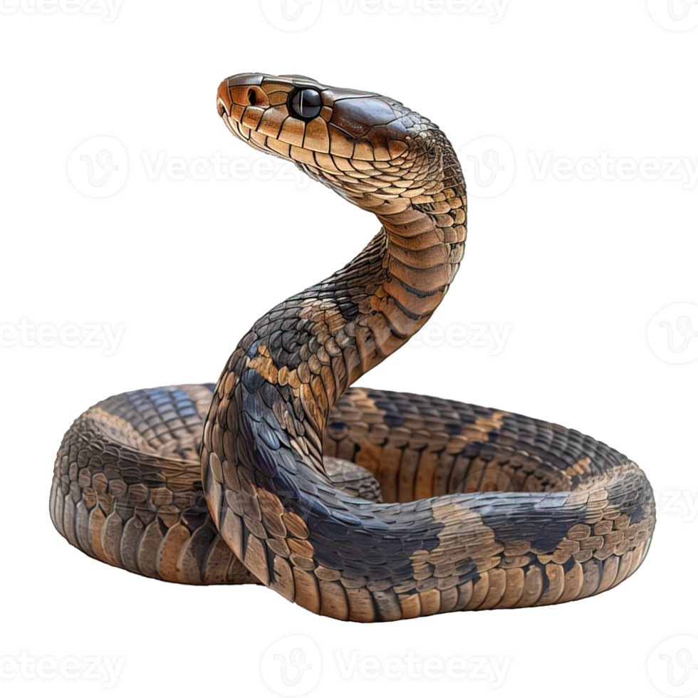 AI generated snake isolated on transparent background ,generative ai png