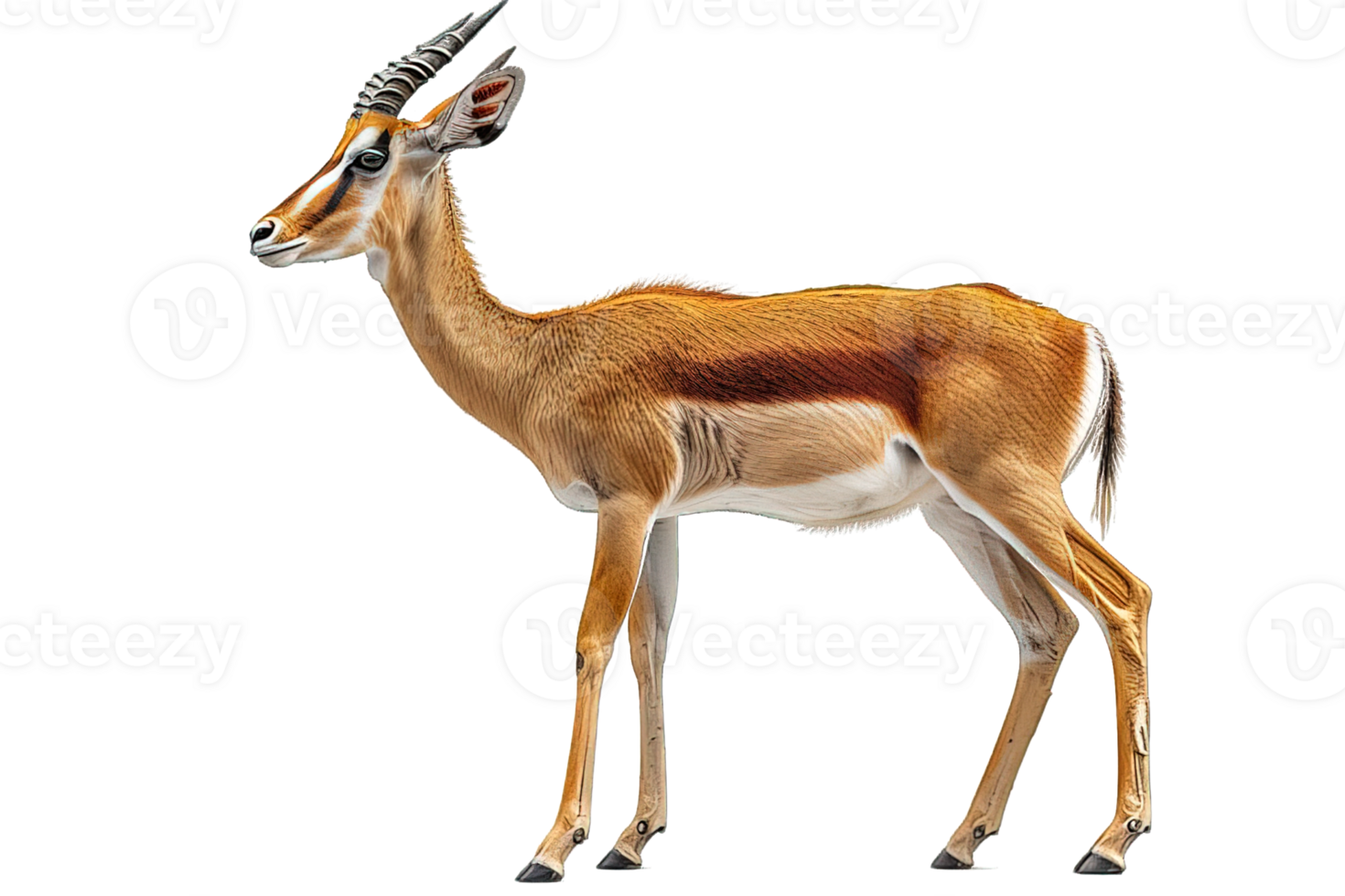 AI generated antelope animal isolated on transparent background ,generative ai png