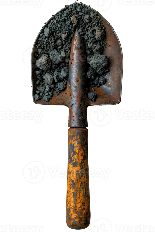 AI generated Rusty shovel isolated on transparent background ,generative ai png