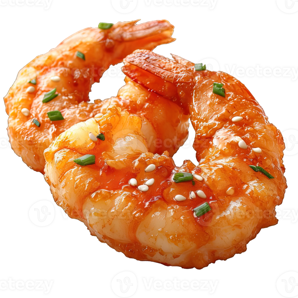 AI generated Fried Shrimp Isolated on Transparent Background ,generative ai png