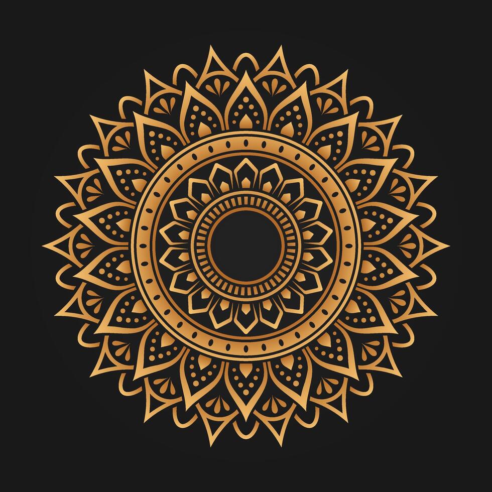 Fondo de mandala de lujo con patrón arabesco dorado vector