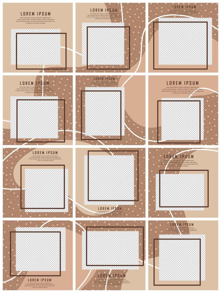 Social media post template puzzle vector