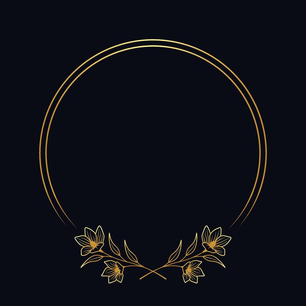 Luxury gold floral frame vector templates