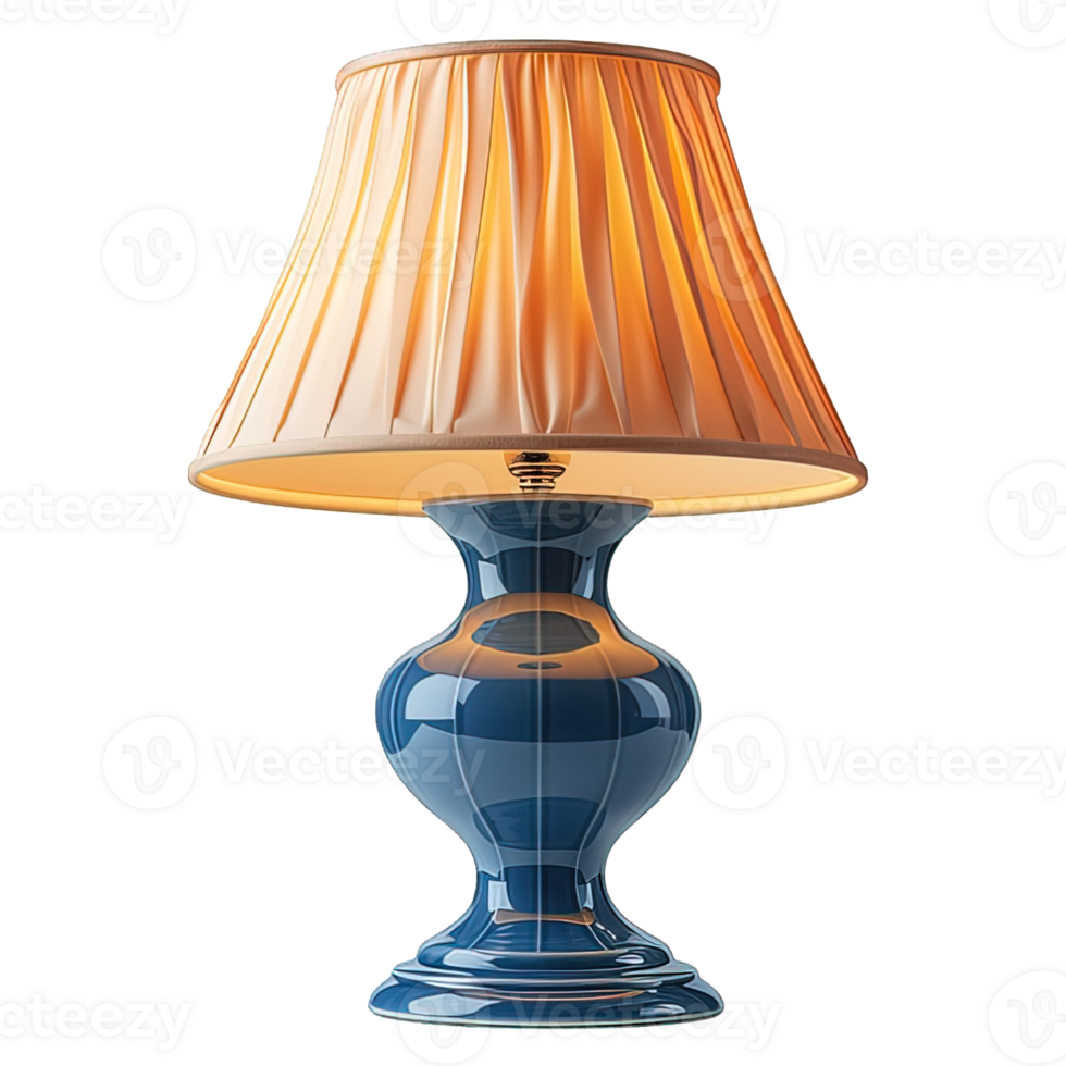 AI generated table lamp png ,night lamp isolated on transparent background ,generative ai