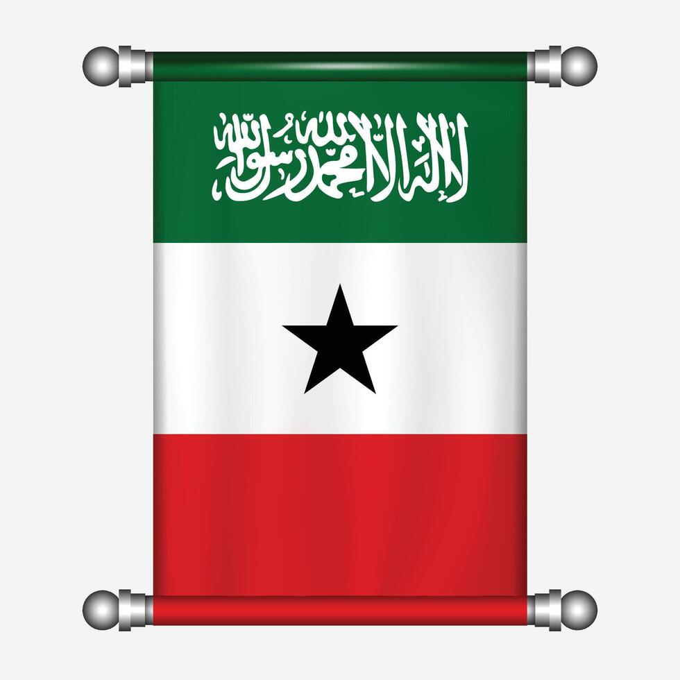 Realistic hanging flag of Somaliland pennant vector