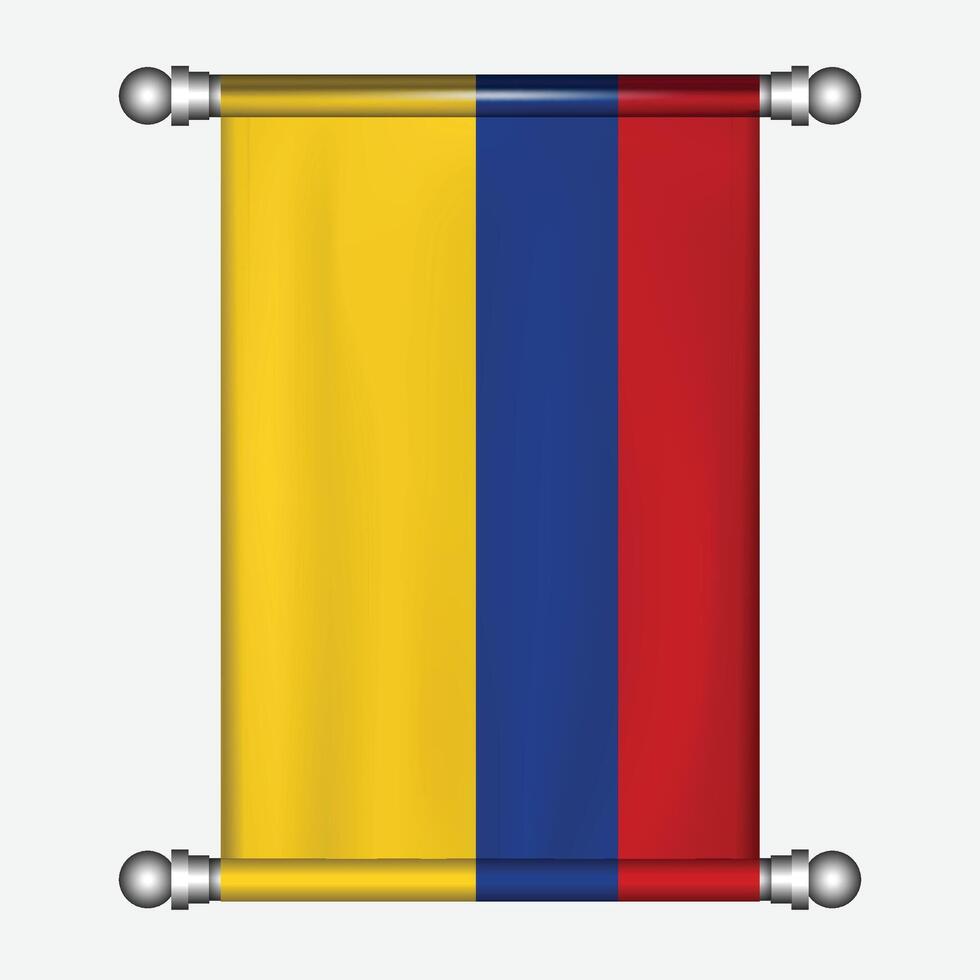 realista colgando bandera de Colombia banderín vector