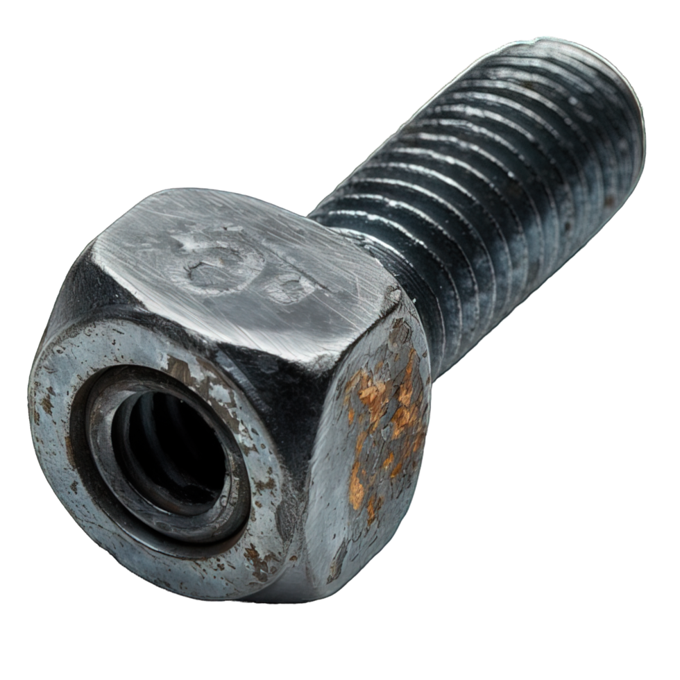 AI generated screw isolated on transparent background ,rusty bolt png ,generative ai