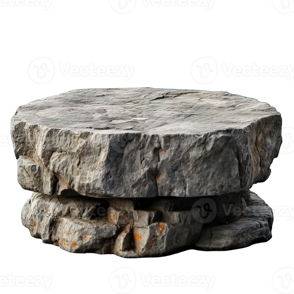 AI generated empty stone product stand isolated on transparent background ,generative ai png