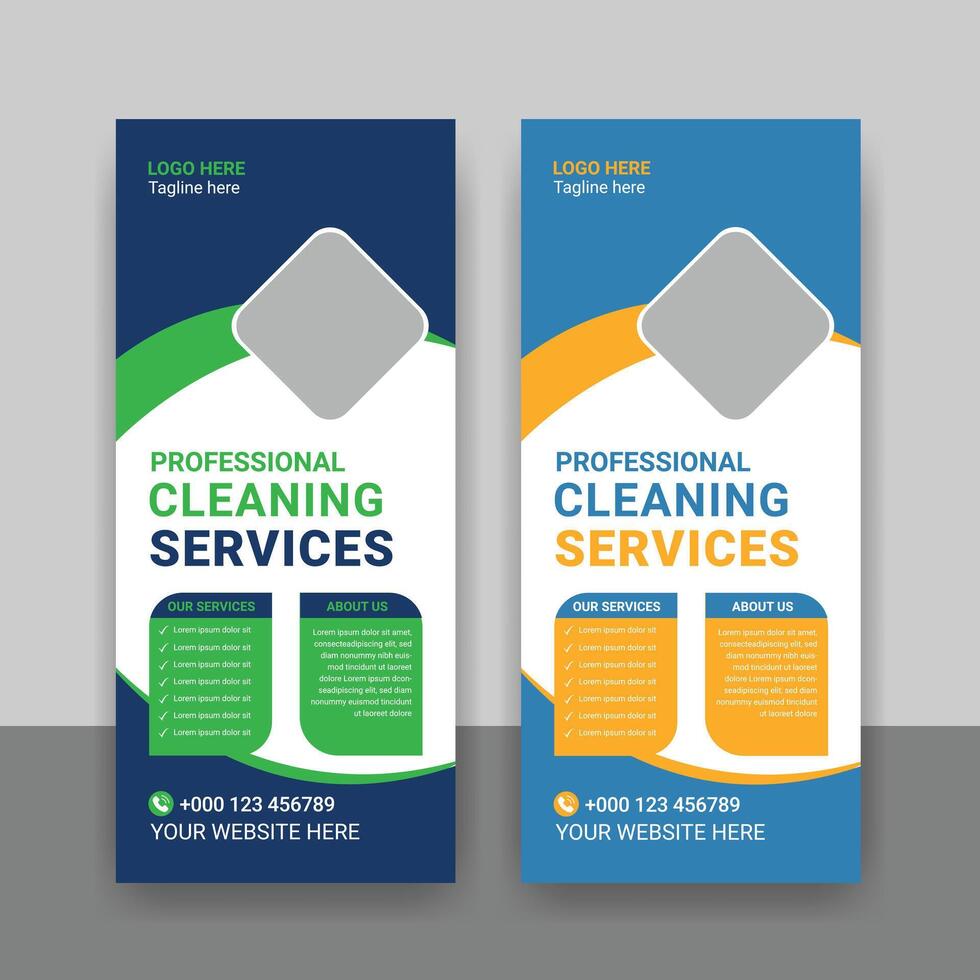 cleaning services dl flyer, rack card, leaflet template or cleaning services dl flyer template design. vector