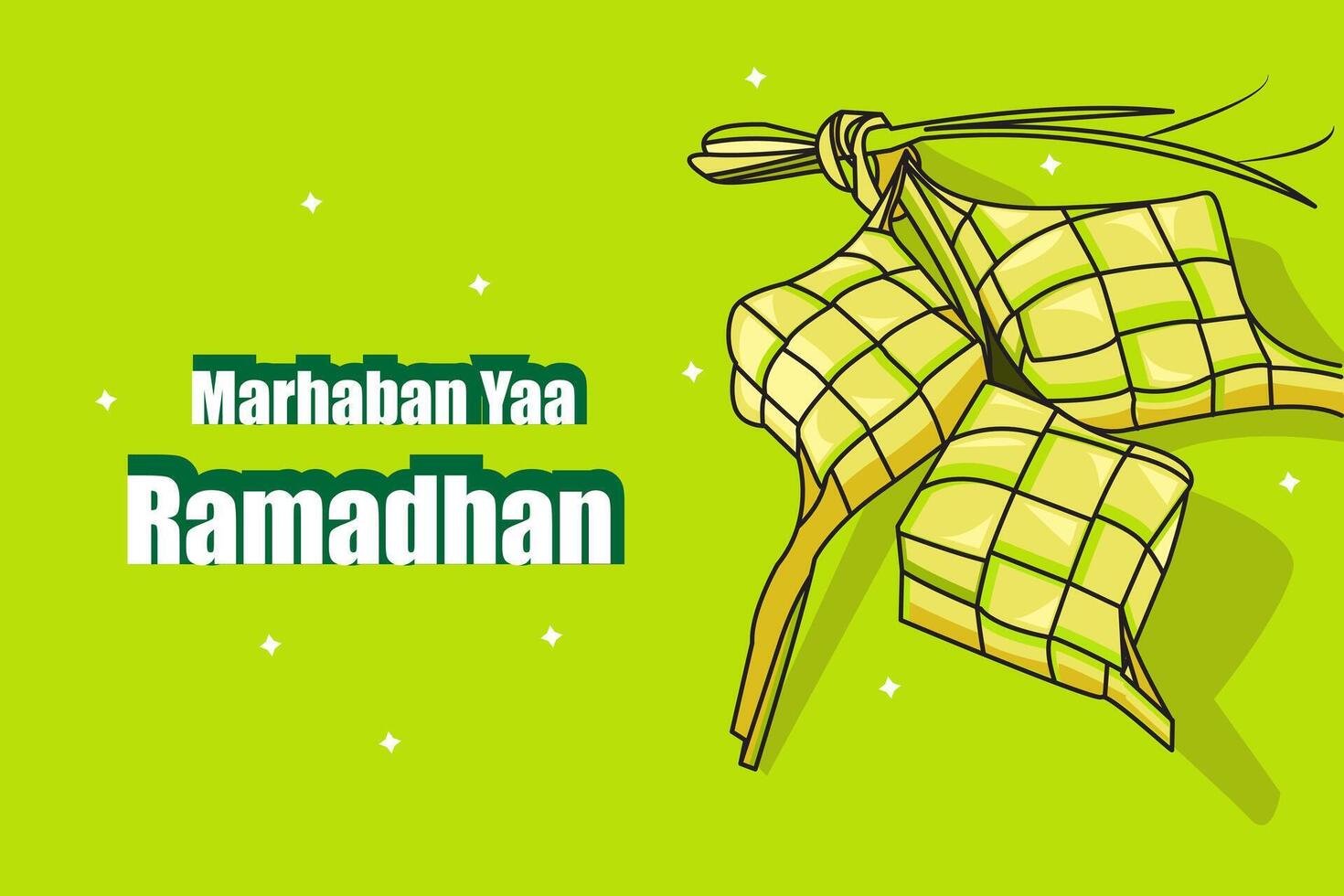 Vector Illustration of ketupat, welcome Ramadhan flyer