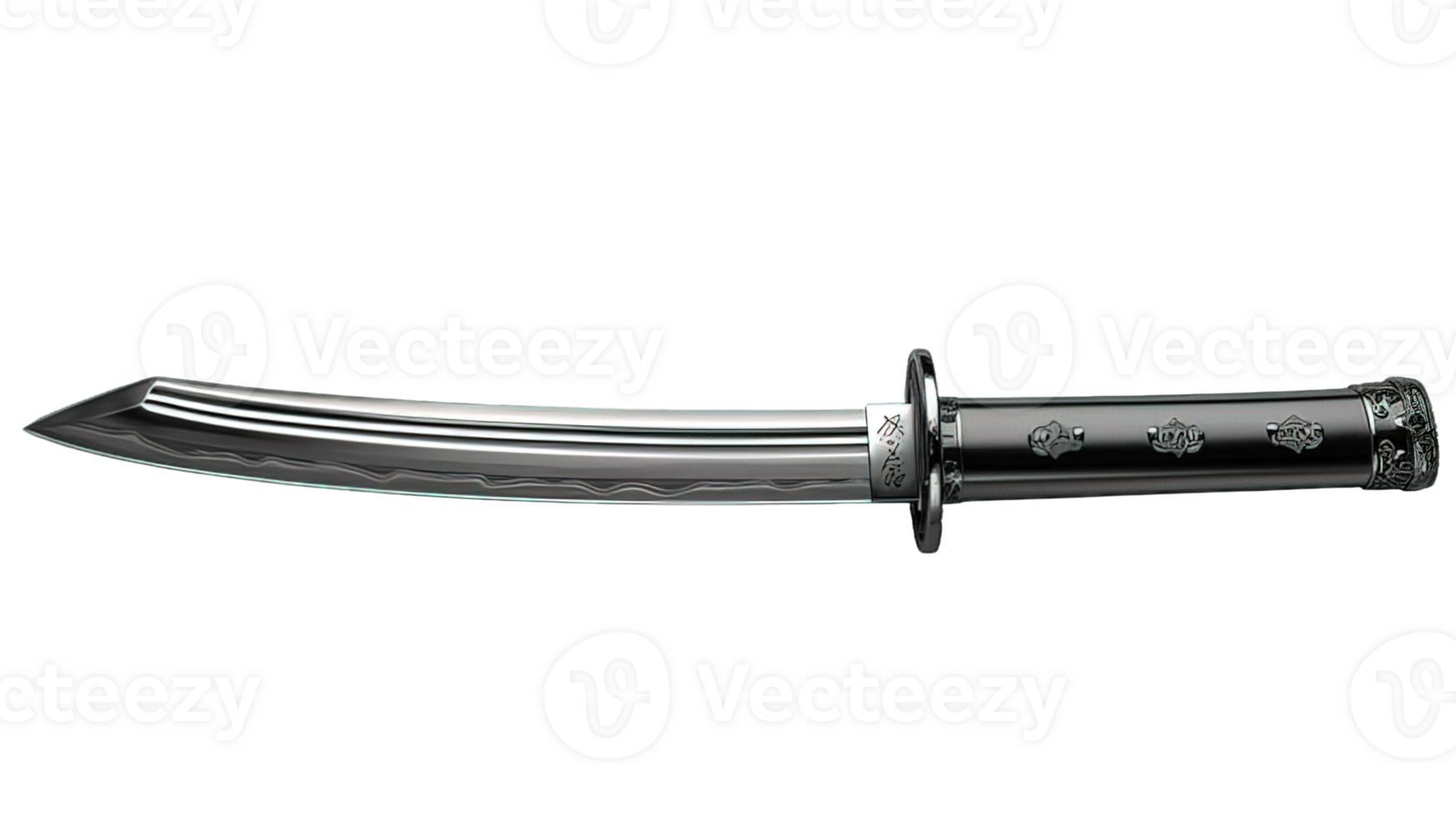 AI generated Traditional Japanese katana sword isolated on transparent background ,generative ai png
