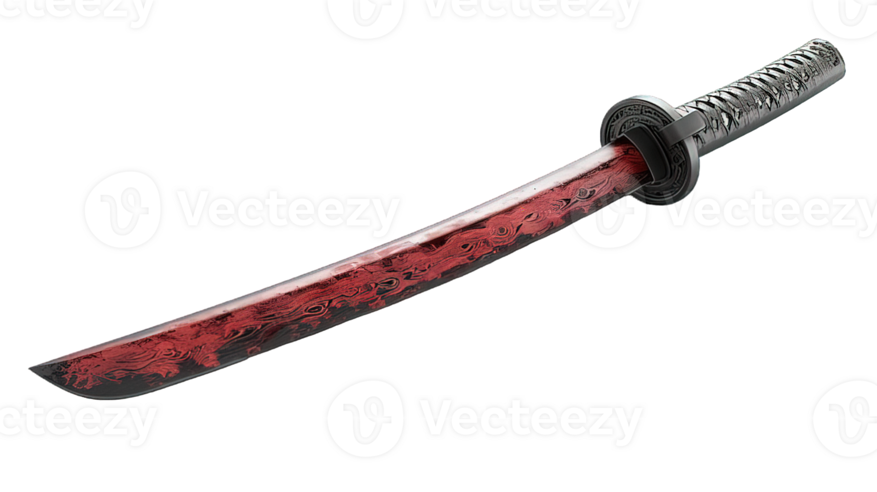 AI generated Traditional Japanese katana sword isolated on transparent background ,generative ai png