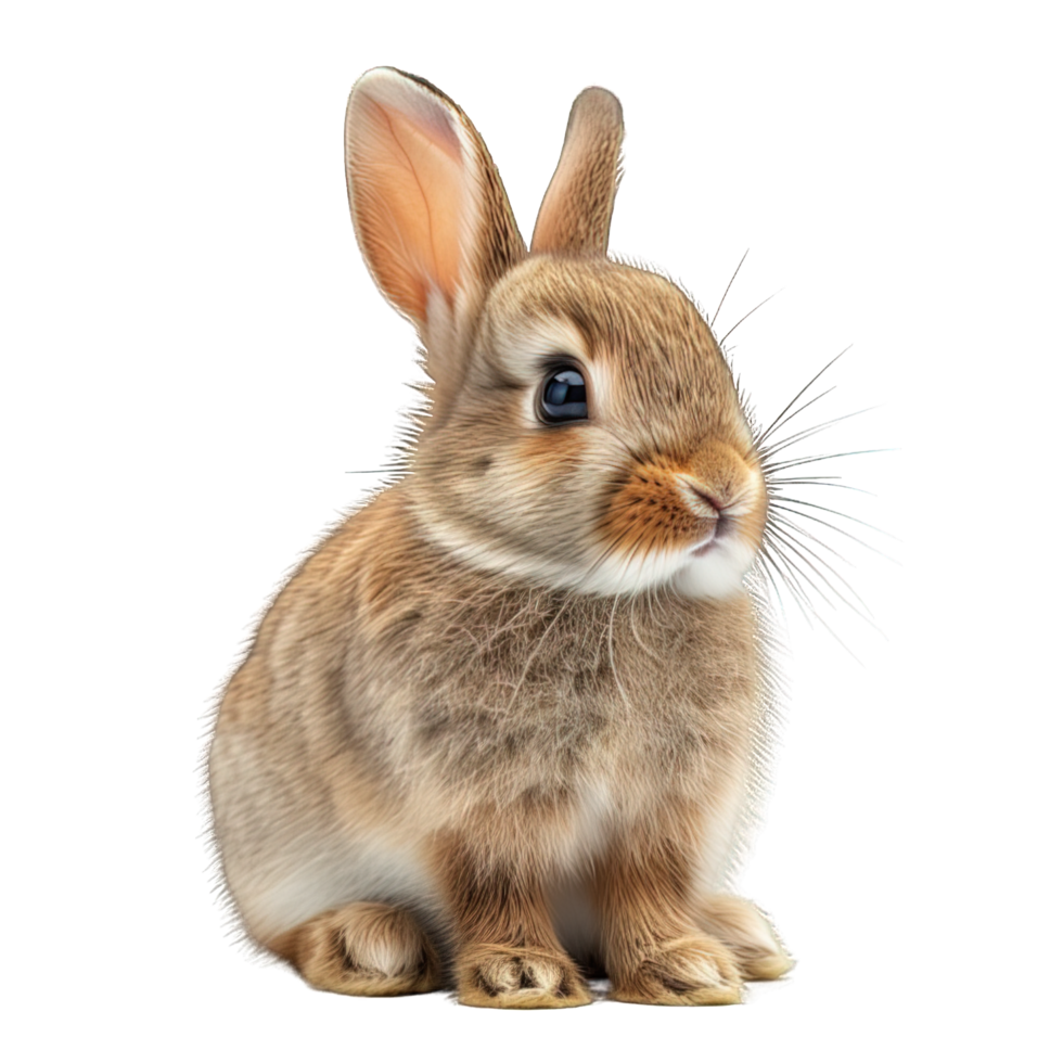 AI generated cute easter bunny isolated on transparent background ,generative ai png