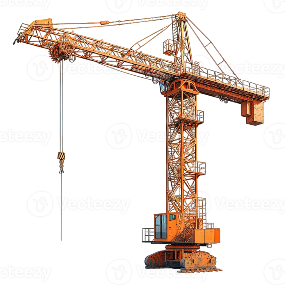 AI generated crane isolated on transparent background ,generative ai png